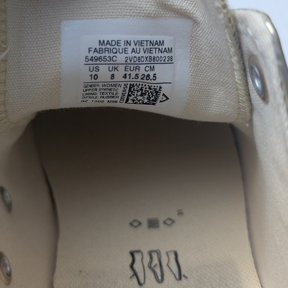Converse All Star Women's Sneakers Size 10 Synthetic Gold - Picture 3 of 10
